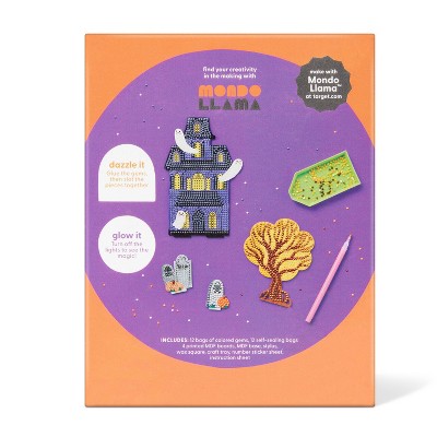 Halloween Craft Glow Haunted House Gem Art Scene Kit - Mondo Llama