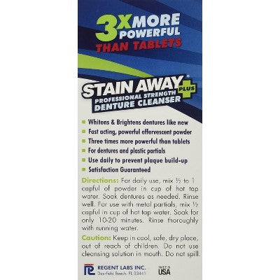 Stain Away Plus Denture Cleaner, Professional Strength Formula, 8.1 oz