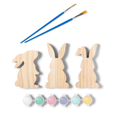 3pk Paint-Your-Own Wood Bunnies Kit - Mondo Llama