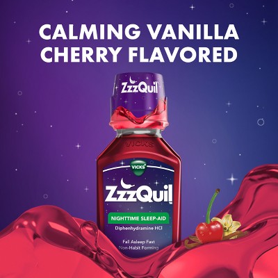 ZzzQuil Calming Liquid - Vanilla Cherry - Diphenhydramine - 12 fl oz