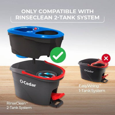 O-Cedar RinseClean Deep Clean Mop Head Replacement - 2pk: Microfiber, Non-Abrasive, Reusable