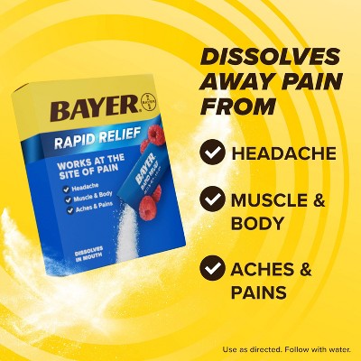 Bayer Rapid Relief Aspirin Powder - Raspberry - 20ct