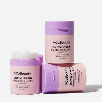 MCoBeauty Souffle Dream Moisturizing Cream - 1.01fl oz: Vegan, Deep Hydration, For Normal & Dry Skin, Unscented