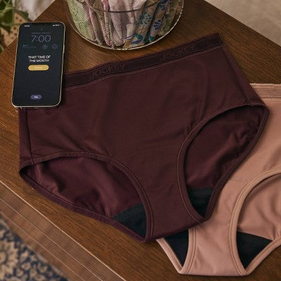 Jockey Generation Women's Period Undies Briefs 2pk - Rose Burgundy XXXL: Leak-Resistant, High Rise, Tagless