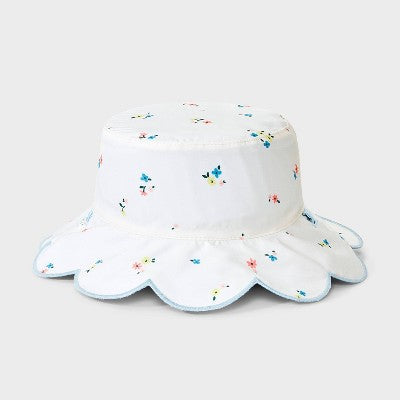 Toddler Girls' Floral Scallop Reversible Bucket Hat - Cat & Jack 2T-5T