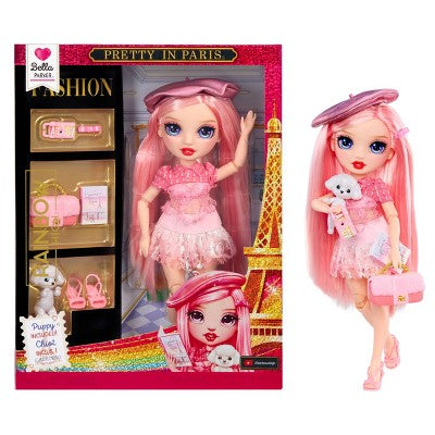 Rainbow High Pretty in Paris Fashion - Bella Parker (Pink) Rainbow 11" Fashion Doll with Outfit & Handbag Girls Toy Ages 4-12 Years