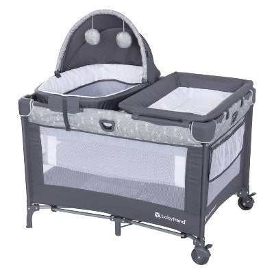 Baby Trend Nursery Den Playard with Snooze Pod and Flip Over Changer - Diamond Sage (LOCAL PICKUP ONLY)