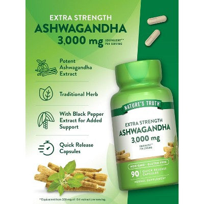 Nature's Truth Ashwagandha 3000mg | 90 Capsules