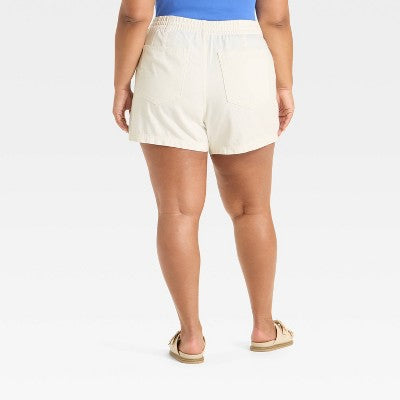 Women's High-Rise Drawstring Denim Beach Shorts XXL