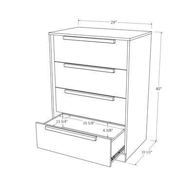Modern 4 Drawer Dresser Dark Black - Room Essentials (LOCAL PICKUP ONLY)