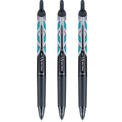 Pilot 3ct Precise V5 Rolling Ball Pens Extra Fine Point 0.5mm Art Deco Collection Black Ink