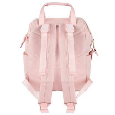 Baby Essentials Diaper Bag - Pink: Stylish Backpack, Polyester Material, Solid Pattern, Spacious Design