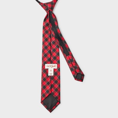 Boys' Buffalo Plaid Necktie - Cat & Jack Red M/L