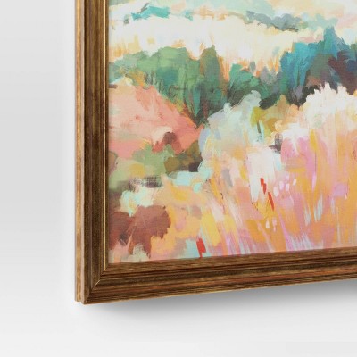 24"x30" Colorful Landscape Canvas Board Framed Art - Threshold (LOCAL PICKUP ONLY)