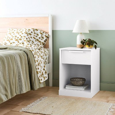 Modern Nightstand with Drawer White - Room Essentials (LOCAL PICKUP ONLY)