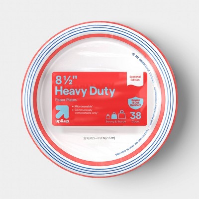 Disposable Plates 8.5" - RWB Stripe - 38ct - up&up