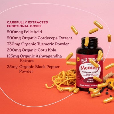 Four Sigmatic Memory Organic Mushroom Vegan Vitamin Capsules - 90ct