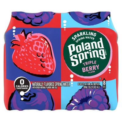 Poland Spring Triple Berry Flavored Sparkling Water - 8pk/16.9 fl oz Bottles