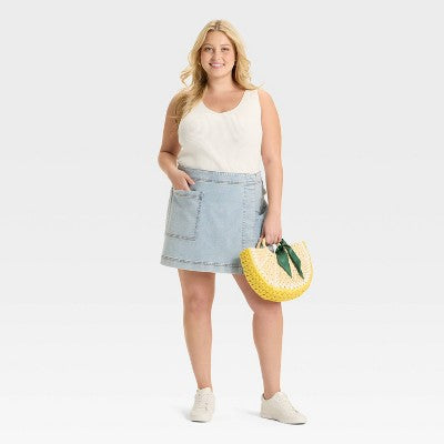 Women's Mini Jean Skirt - Ava & Viv Light Wash 26