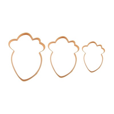 Cook With Color 3pc Carrot Cookie Cutter Set