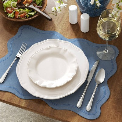 4pk Cotton Scallop Edge Placemat Blue - Threshold