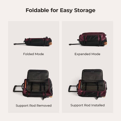 Bagsmart Blast 43L Roller Travel Backpack - Red Currant