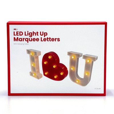 Novelty LED Light Up Letter 'I love you' - Red