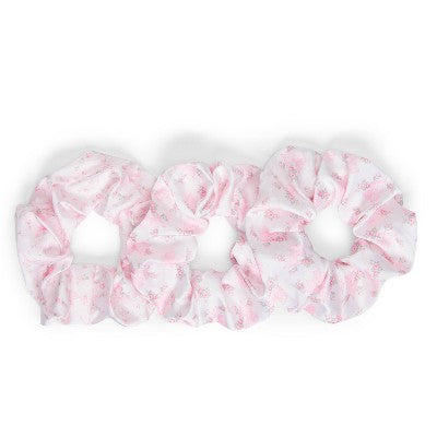 Goody x LoveShackFancy Large Satin Scrunchies - Rosa Beaux and English Ivy - 3ct - Pink