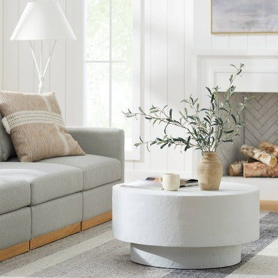32" Arbon Coffee Table White - Threshold designed with Studio McGee: No Assembly, Pedestal Base, Painted Finish (LOCAL PICKUP ONLY)