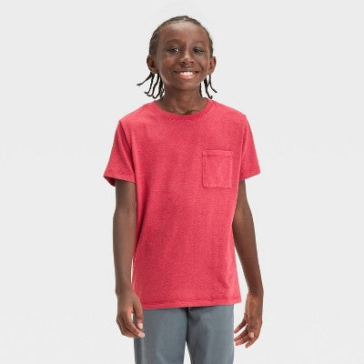 Boys' Short Sleeve Washed T-Shirt - Cat & Jack Dark Red M