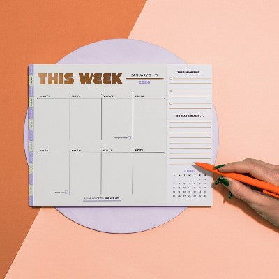 Knock Knock 11"x8.5" 2026-2027 Weekly Desktop Calendar This Week
