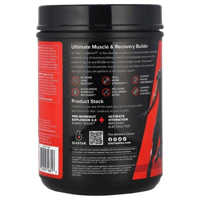 Six Star Creatine Powder Creatine X3 Creatine HCl + Creatine Monohydrate Powder Muscle Recovery Workout Supplement Creatine Supplements Fruit Punch