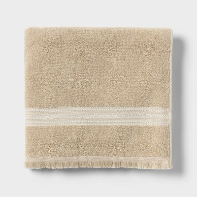Americana Striped Bath Towel Tan - Threshold