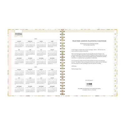 Day Designer Weekly/Monthly Wirebound Teacher Lesson Planner Clipboard 8.5"x11" Hardcover Butterfly Garden