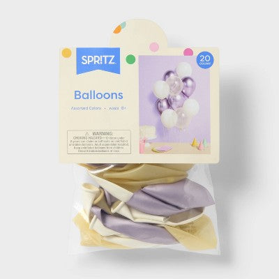 20ct Purple Chrome and White Balloon Pack - Spritz