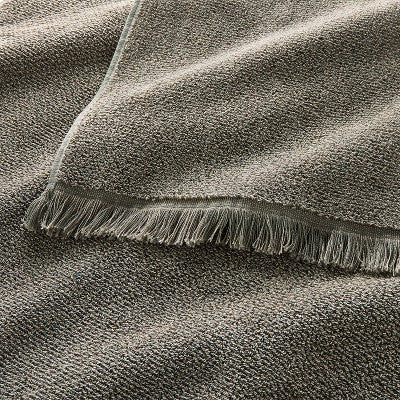 2pk Organic Texture Hand Towel Olive - Casaluna
