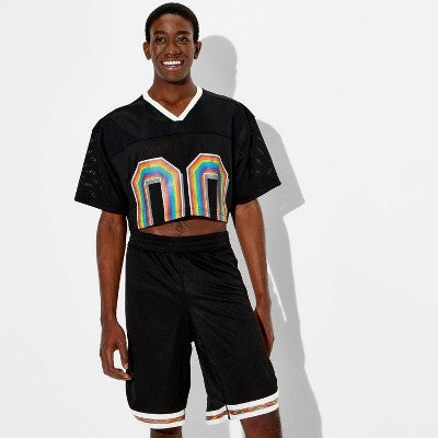 Pride Adult Short Sleeve Cropped Jersey - Black M