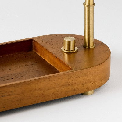 Swivel Accent Table Lamp with Mid Tone Wood Tray - Hearth & Hand with Magnolia