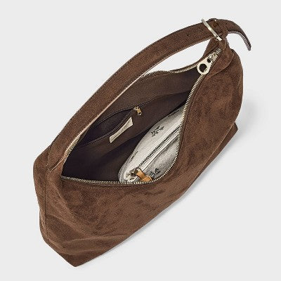 Faux Suede Slouch Shopper Tote Bag - Universal Thread Brown