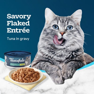 Blue Buffalo Tastefuls Natural Flaked Wet Cat Food with Tuna Entree in Gravy - 5.5oz