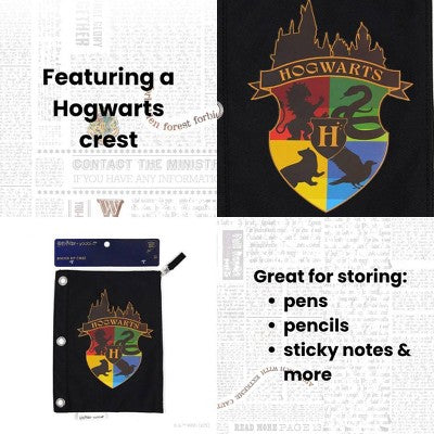 Yoobi Harry Potter Single Zip Binder Case Black House Pride, School Supplies