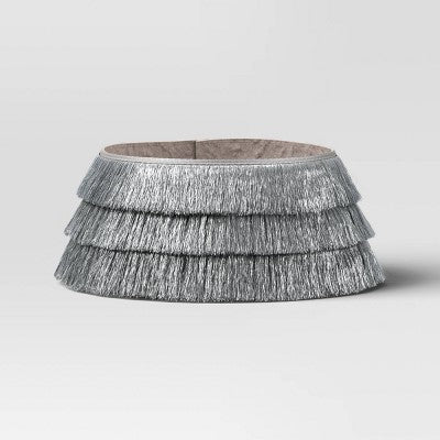 Christmas Roll Up Tinsel Collar Silver - Wondershop