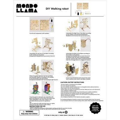 Create-Your-Own Wood Walking Robot Kit - Mondo Llama