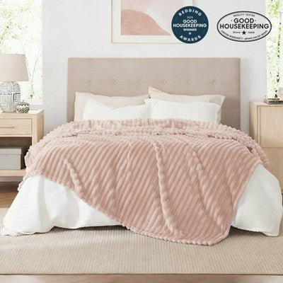 Bedsure Full/Queen Plush Blanket Crystal Pink
