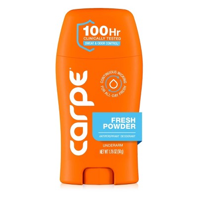 Carpe Women's 100HR Sweat & Odor Control Antiperspirant Deodorant - Fresh Powder - 1.76oz: Paraben-Free, Vegan, Cream