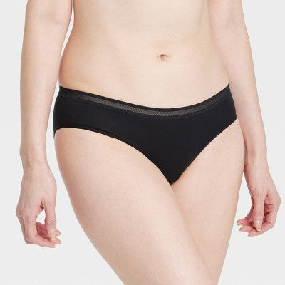 Women's 6pk Cotton Stretch Bikini Underwear - Auden Assorted Neutral S: Mid Rise, Pull-On, Knit Jersey