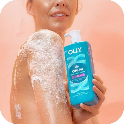 OLLY Calm Mood and Skin Vitamin-Infused Body Wash - Eucalyptus Amber - 17 fl oz: Basic Cleansing, Sulfate-Free, Normal and Dry Skin