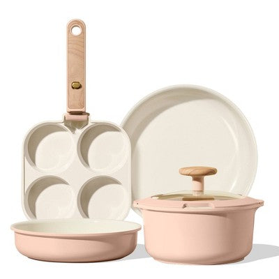 Carote 6pc Ceramic Nonstick Detachable Cookware Set Pink