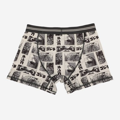 Men's Godzilla Boxer Briefs 2pk - Cream/Black M