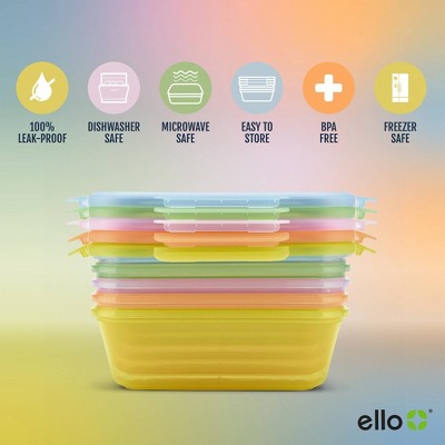 Ello 10pc Snap and Nest Meal Prep Food Storage Containers Multicolor Brights
